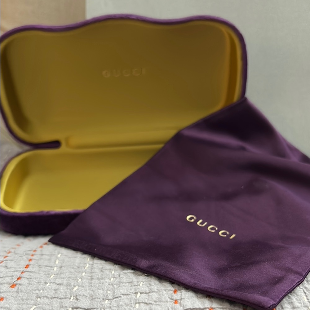 Gucci Purple and Gold Accessory Case